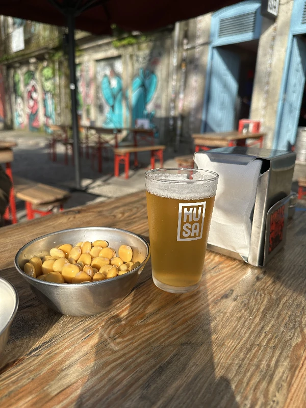 Tremoços (lupini beans with garlic and lemon) served at MUSA das Virtudes Porto